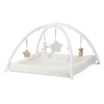 משטח פעילות עבה במיוחד – Animals & Smiles Baby Comfy Playgym White